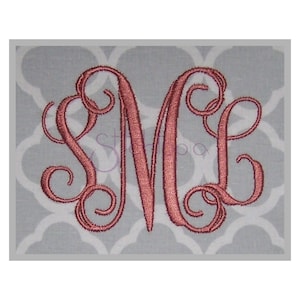 Interlocking Vine Embroidery Monogram 1" 1.5" 2" 2.5" 3"- Machine Embroidery Fonts Embroidery Monogram Fonts 11 Formats - Instant Download