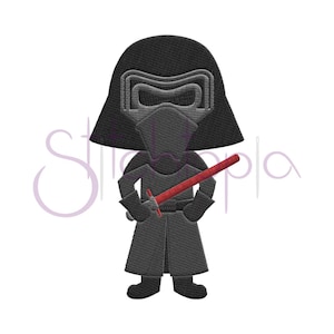 Space Villain 2 Filled Embroidery Design - 6 sizes Digital Machine Embroidery Design Kylo Ren Star Wars Embroidery Design Instant Download