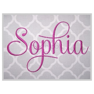 Sophia Embroidery Font - 1&quot; 1.25&quot; 1.5&quot; 2&quot; 3&quot; Formats: bx dst exp hus jef pes sew shv vip vp3 xxx Script Embroidery Fonts - Instant Download