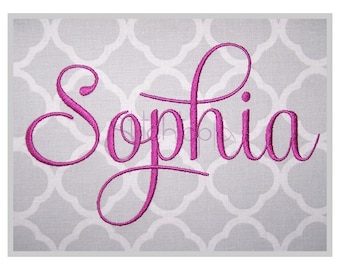 Sophia Embroidery Font - 1&quot; 1.25&quot; 1.5&quot; 2&quot; 3&quot; Formats: bx dst exp hus jef pes sew shv vip vp3 xxx Script Embroidery Fonts - Instant Download