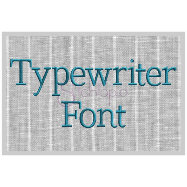 Typewriter Embroidery Font .5" 1" 1.25" 1.5" 2" Formats: bx dst exp hus jef pes sew shv vip vp3 xxx Embroidery Font Instant Download