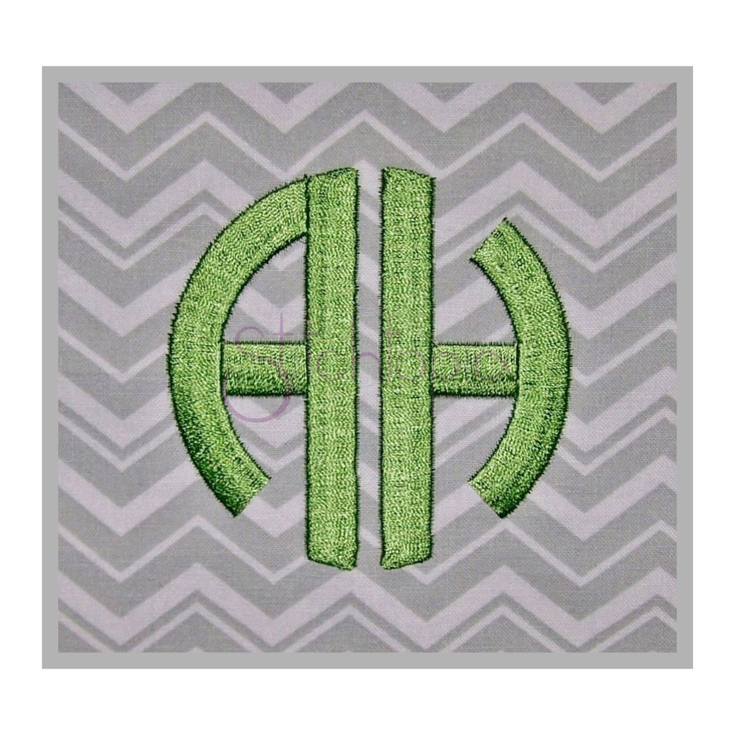 Circle Round 2-Letter Monogram Embroidery Font .5" 1″ 1.5″ 2″ 2.5″ 3″ - Formats: bx dst exp hus jef pes sew shv vip vp3 xxx Instant Download