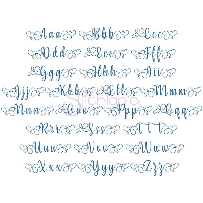 Love You Embroidery Font 1