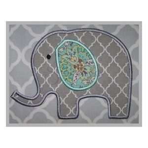Applique éléphant Design #2-9 tailles PES DST JEF 10 Formats - éléphant broderie Machine Applique Design - fichiers à téléchargement immédiat