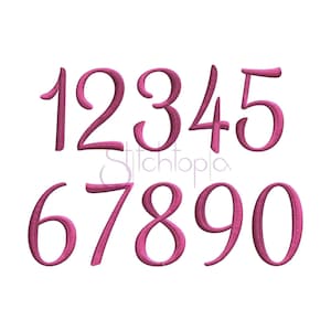 Hailey Numbers Set LARGE - 3 tamaños - Diseños de bordado de máquina digital - Descarga instantánea - 11 formatos