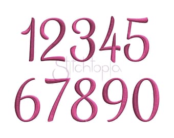 Hailey Numbers Set LARGE - 3 sizes - Digital Machine Embroidery Designs - Instant Download - 11 Formats