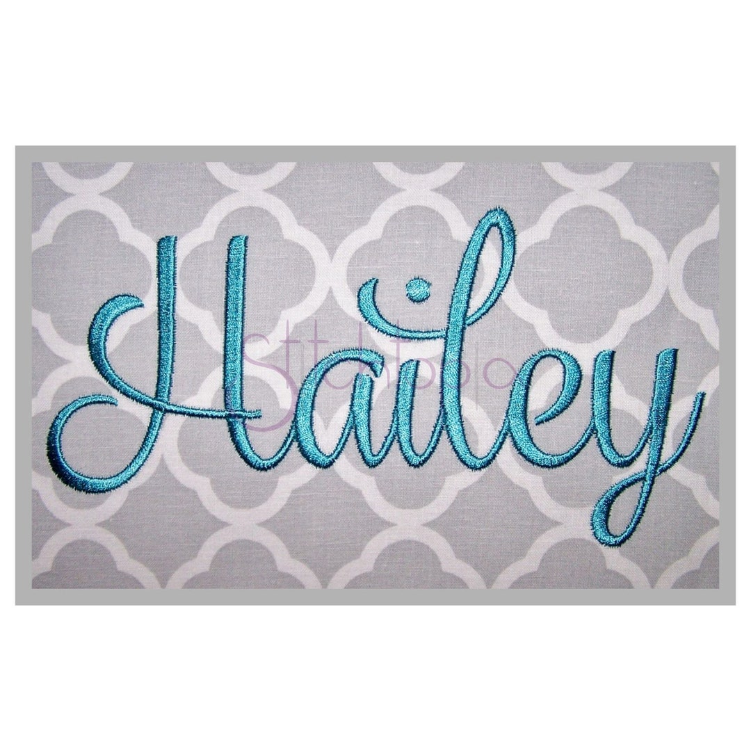 Hailey Embroidery Font 4 .5 1 1.5 2 2.5 3 11 Formats BX Fonts PES ...