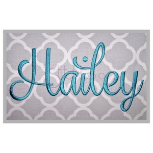 Hailey Embroidery Font #4 – .5" 1″ 1.5" 2″ 2.5" 3″ - 11 Formats BX Fonts PES Machine Embroidery Font Script Embroidery Font Instant Download