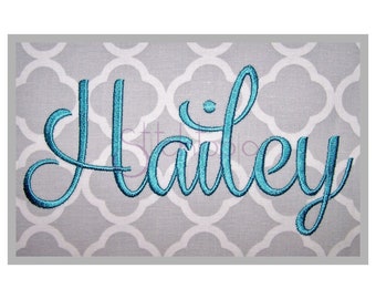 Hailey Embroidery Font #4 – .5" 1″ 1.5" 2″ 2.5" 3″ - 11 Formats BX Fonts PES Machine Embroidery Font Script Embroidery Font Instant Download