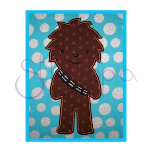 Space Chewy Applique - Digital Machine Embroidery Design - Instant Download - 6 sizes - Chewbacca Star Wars Applique Design