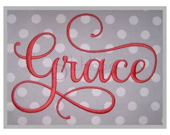 Grace Embroidery Font #2 - 5" 6" 7" 11 Formats Machine Embroidery Fonts Script Embroidery Fonts BX Fonts PES Fonts - Instant Download Files