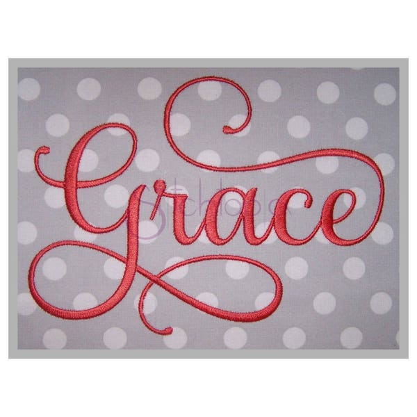 Grace Embroidery Font #2 - 5" 6" 7" 11 Formats Machine Embroidery Fonts Script Embroidery Fonts BX Fonts PES Fonts - Instant Download Files