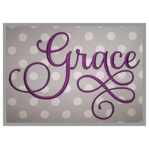 Grace Embroidery Font #6 - 5" 6" 7" 11 Formats Machine Embroidery Fonts Script Embroidery Fonts PES Fonts BX Fonts - Instant Download Files