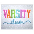 Varsity Duo Embroidery Font 1" 1.25" 1.5" 2" 2.5" Formats: bx dst exp hus jef pes sew shv vip vp3 xxx Machine Embroidery Instant Download