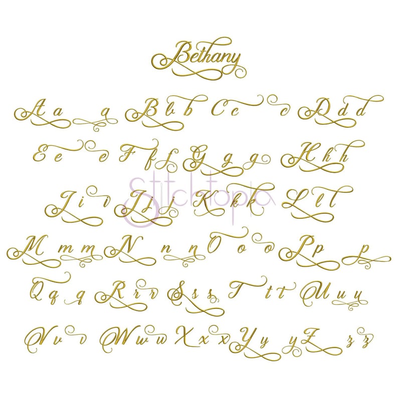 Script Embroidery Font Bundle #4 - 10 Machine Embroidery Fonts ...