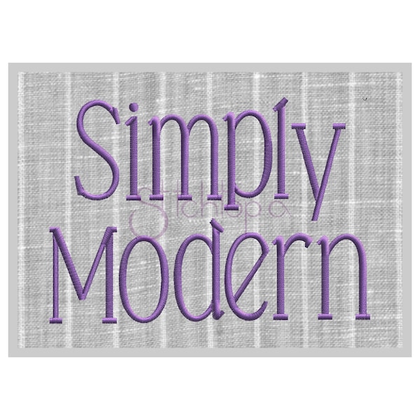 Simply Modern Embroidery Font 3" 3.5" 4" 5" 6" Formats: bx dst exp hus jef pes sew shv vip vp3 xxx Machine Embroidery Font Instant Download