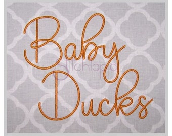 Baby Ducks #1 Embroidery Font 1" 1.25" 1.5" 2" 2.5" Formats: bx dst exp hus jef pes sew shv vip vp3 xxx Machine Embroidery Instant Download