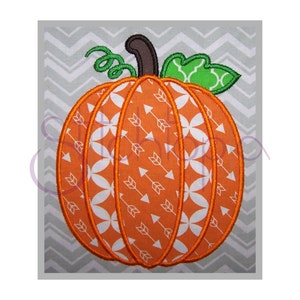 Pumpkin Applique Design #4 - 7 Sizes 10 Formats PES DST - Pumpkin Machine Embroidery Applique Design - Instant Download Files