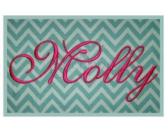 Molly Monogram Set – 1″, 1.5", 2″, 2.5", 3″- Digital Machine Embroidery Font - Instant Download - Fancy Script for Girls - 11 Formats