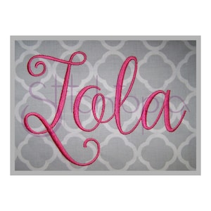 Lola Monogram Set - 4" 5" 6" - 11 Formatos PES DST BX Font Machine Embroidery Font Alphabet Script Embroidery Font - Instant Download Files