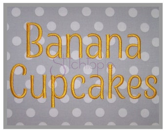 Banana Cupcakes Embroidery Font Set - .5" 1" 1.5" 2" 2.5" Machine Embroidery Monogram Fonts BX Fonts PES 11 Formats - Instant Download Files