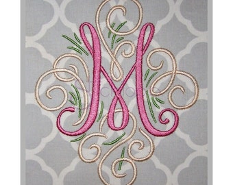 Adorn Embroidery Monogram Set 3″ 4″ - A-Z Swirly Machine Embroidery Monogram Font Designs PES BX Fonts 11 Formats - Instant Download Files