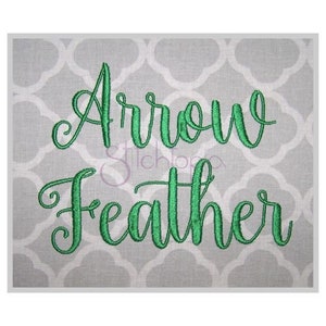 Arrow Feather #1 Embroidery Font 1" 1.25" 1.5" 2" 2.5 Formats bx dst exp hus jef pes sew shv vip vp3 xxx Machine Embroidery Instant Download