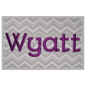 Juego de fuentes de bordado Wyatt: 0,5", 1", 1,5", 2" y 2,5". Alfabeto de fuentes de bordado a máquina digital para niños. Números y puntuación. Descarga instantánea