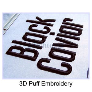 Black Caviar 3D PUFF Embroidery Font 1.5&quot; 2&quot; 2.5&quot; Format bx dst exp hus jef pes sew shv vip vp3 xxx Machine Embroidery Font Instant Download