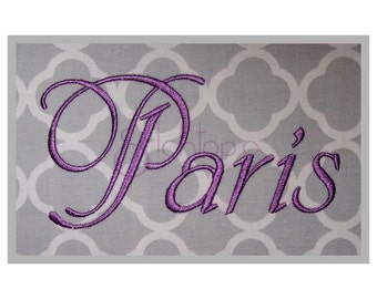 Paris Embroidery Font Set – 1" 1.5" 2" 2.5" 3″ Machine Embroidery Font Script Embroidery Fonts BX Font PES 11 Formats Instant Download Files