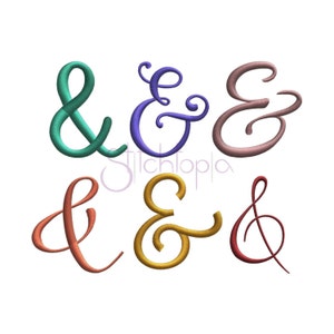 Conjunto de bordado de símbolos de ampersand n.º 2: bordado a máquina de símbolos de ampersand Alexa Bella Charlotte Faith Secret Garden Mayah Style Script - Descarga instantánea