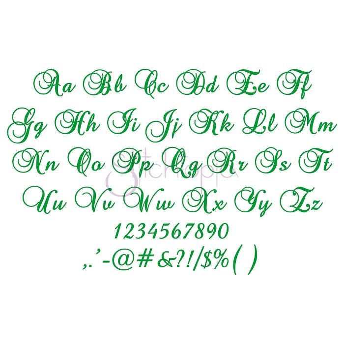 Script Swirl Swirl Script Embroidery Monogram Set 3
