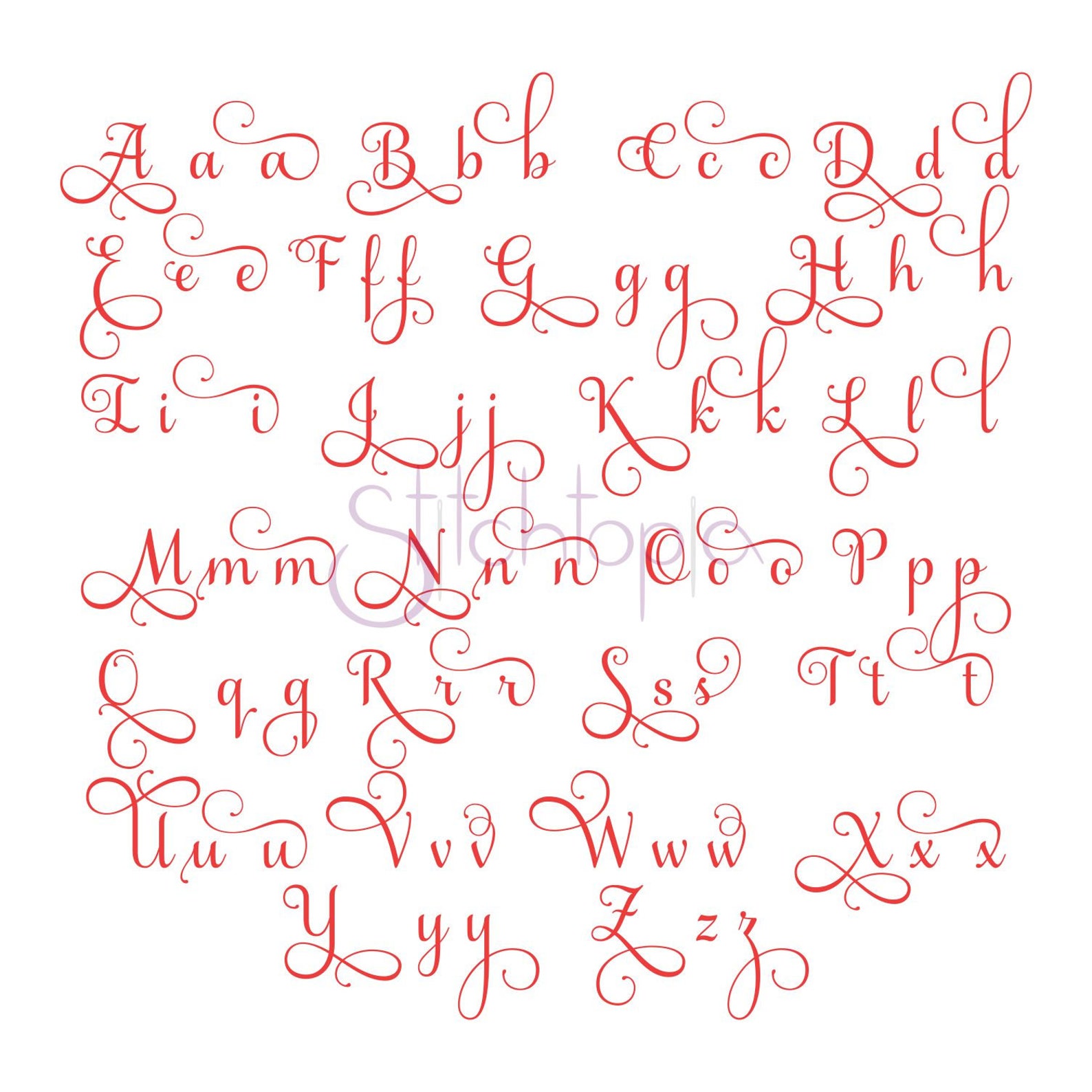 Grace Embroidery Font 2 1 1.5 2 2.5 3 4 11 Formats Machine Embroidery