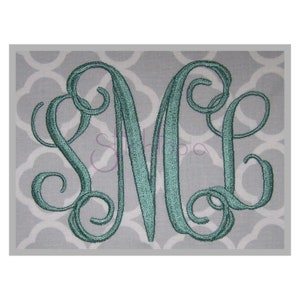 Interlocking Vine Embroidery Monogram 3.5" 4" 4.5" 5" 5.5"- Machine Embroidery Fonts Embroidery Monogram Fonts 11 Formats Instant Download