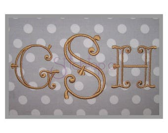 Viktorianischen Monogramm Set - 1.5", 2" 2,5 "3" 3,5 "- Maschine Stickerei Schriftarten Stickerei Schriftarten BX Schriftarten Monogramm Fonts - sofortiger Download-Dateien