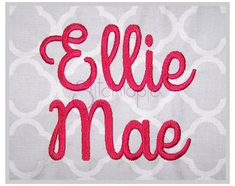 Ellie Mae Embroidery Font .75" 1" 1.25" 1.5" 2" Formats bx dst exp hus jef pes sew shv vip vp3 xxx Machine Embroidery Font  Instant Download