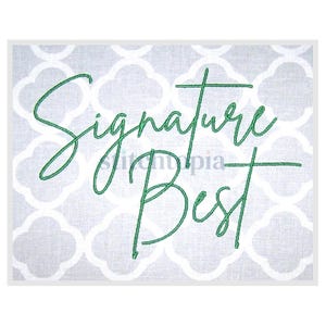 Signature Best Embroidery Font 1&quot; 1.25&quot; 1.5&quot; 2&quot; 2.5&quot; Formats: bx dst exp hus jef pes sew shv vip vp3 xxx Machine Embroidery Instant Download