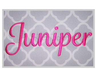 Juniper Embroidery Font Set - .5" 1" 1.5" 2" 2.5" 3" - Machine Embroidery Font Script Embroidery Font 11 Formats - Instant Download Files