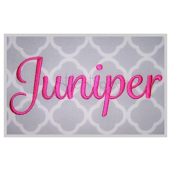 Juniper Embroidery Font Set - .5" 1" 1.5" 2" 2.5" 3" - Machine Embroidery Font Script Embroidery Font 11 Formats - Instant Download Files