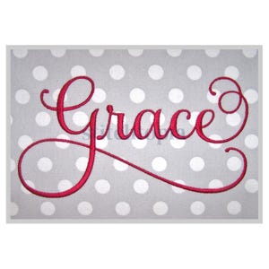 Fuente de bordado Grace n.° 1: 5", 6", 7", 11 formatos Fuentes de bordado a máquina Fuentes de bordado de escritura Fuentes BX Fuentes PES: archivos de descarga instantánea