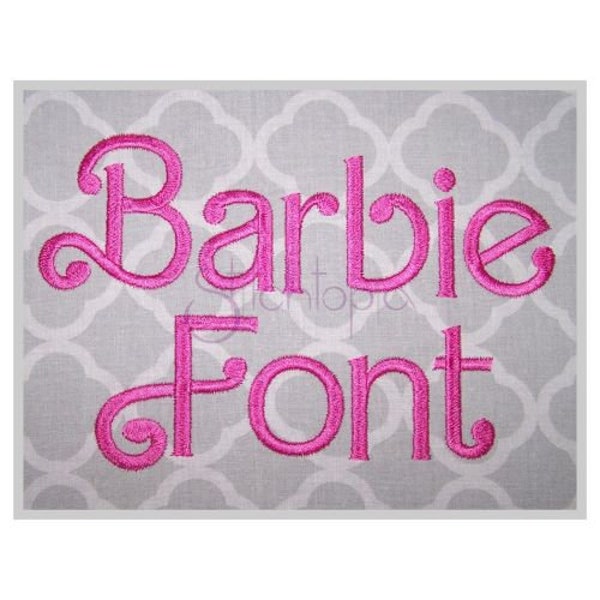 Barbie Broderie Police 2.5" 3" 3.5" 4" 5" Formats bx dst exp hus jef pes coudre shv vip vp3 xxx Machine Broderie Police Téléchargement immédiat