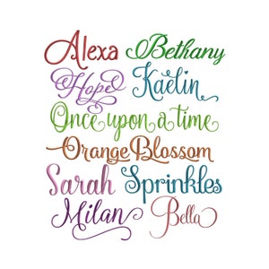 Script Embroidery Font Bundle #3 - 10 Embroidery FONTS - Formats Included: PES ONLY - Machine Embroidery Fonts - Instant Download Files