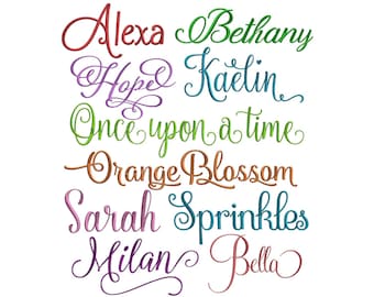 Script Embroidery Font Bundle #3 - 10 Embroidery FONTS - Formats Included: PES ONLY - Machine Embroidery Fonts - Instant Download Files