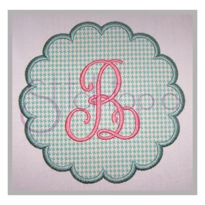 Scalloped Circle Applique Frame - 8 Sizes 10 Formats PES DST SHV Digital Machine Embroidery Monogram Frame - Instant Download Files