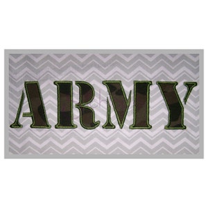 Army Applique Embroidery Font Set – 4" 4.5" 5" 6" 7" - Machine Embroidery Font Alphabet Design - 11 Formats BX PES VP3 - Instant Download