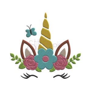 Spring Unicorn Embroidery Design 6 Sizes 10 Formats dst exp hus jef pes se coser shv vip vp3 xxx Machine Embroidery Design Instant Download Files