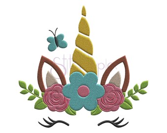 Spring Unicorn Embroidery Design 6 Sizes 10 Formats dst exp hus jef pes se coser shv vip vp3 xxx Machine Embroidery Design Instant Download Files