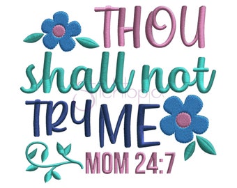 Thou Shall Not Embroidery Design - 6 Sizes 10 Formats dst exp hus jef pes sew shv vip vp3 xxx Machine Embroidery Design - Instant Download