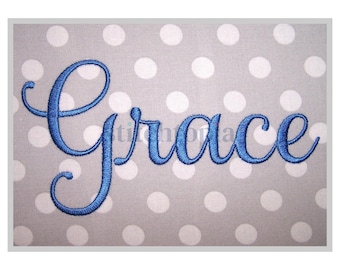 Grace Embroidery Font #5 - 5" 6" 7" 11 Formats Machine Embroidery Fonts Script Embroidery Fonts READ SIZING INFO - Instant Download Files