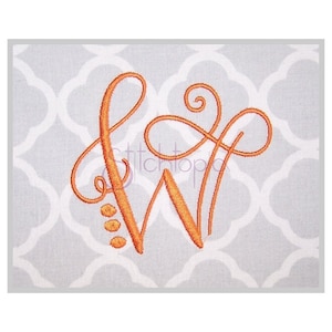 Lovely Embroidery Monogram Font 1" 1.5" 2" 2.5" 3" 3.5" - Formats bx dst exp hus jef pes sew shv vip vp3 xxx - Instant Download Files